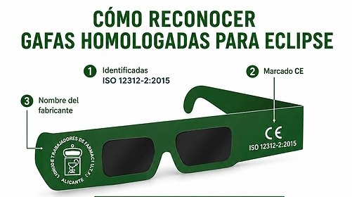 Cómo reconocer gafas homologadas para eclipse